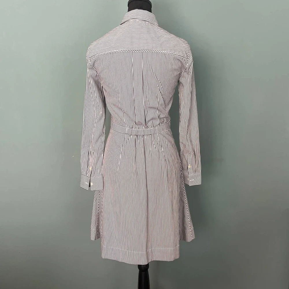 J. Crew Striped Shirt Dress - 00 - Picture 4 of 6